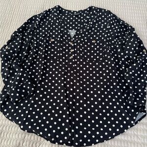 Torrid Black and White Polka Dot Blouse